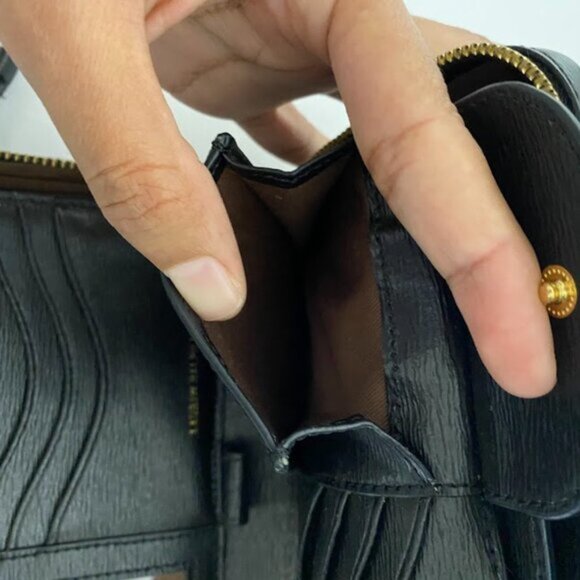 Lauren Ralph Lauren (LRL)Black Leather Women's Crossbody Wallet Clutch Small - Picture 13 of 16